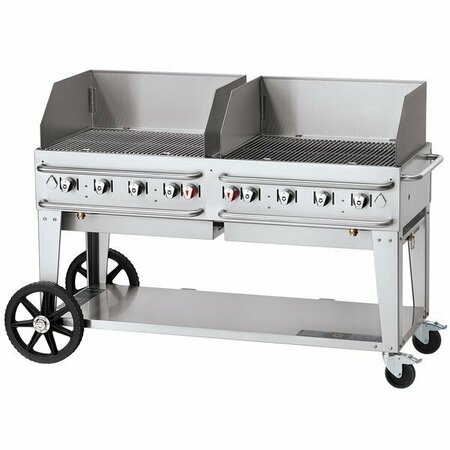 CROWN 60in Pro Series Outdoor Rental Grill w Single Gas Connection 50-100 lb. Capacity Wind Guard Package 255RCB60WGRL